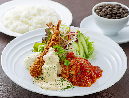 極みチキンイタリアンガーリック&特製エビフライ